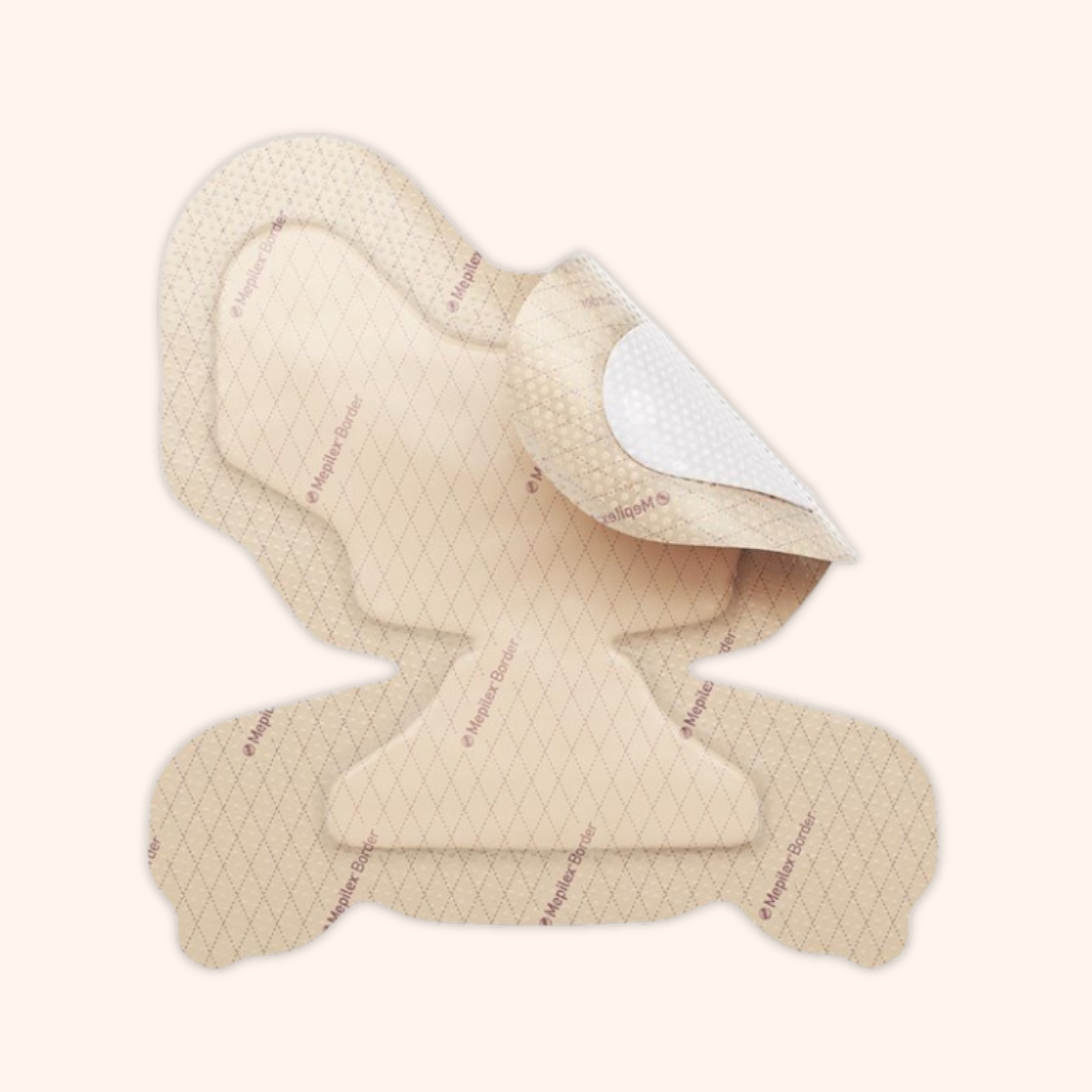 Mepilex Border Heel is a five-layer foam dressing for pressure ulcer prevention and management of heel wounds. | Direct Medical Inc.