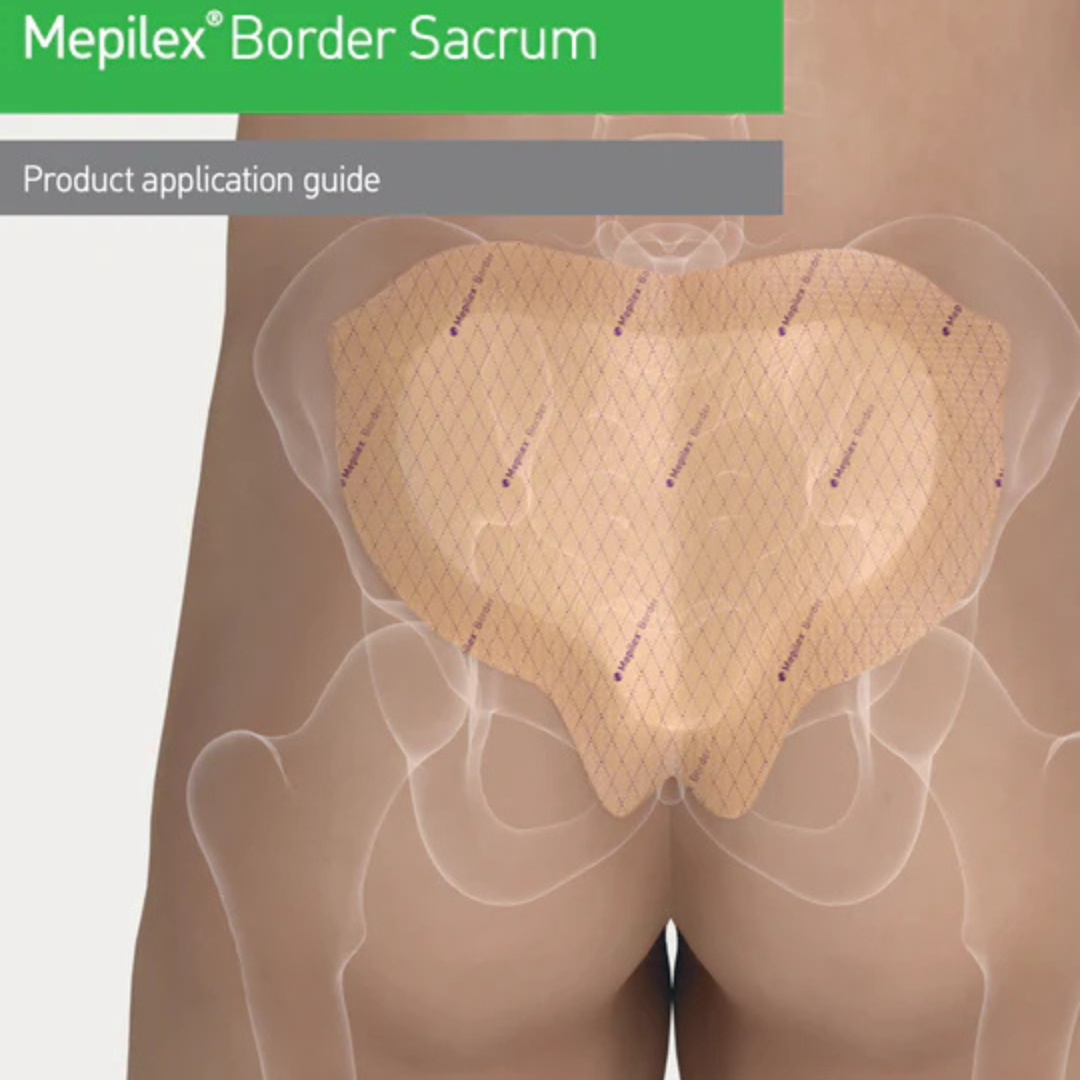 Mepilex Border Sacrum image showing where to place the dressing. | Direct Medical Inc.
