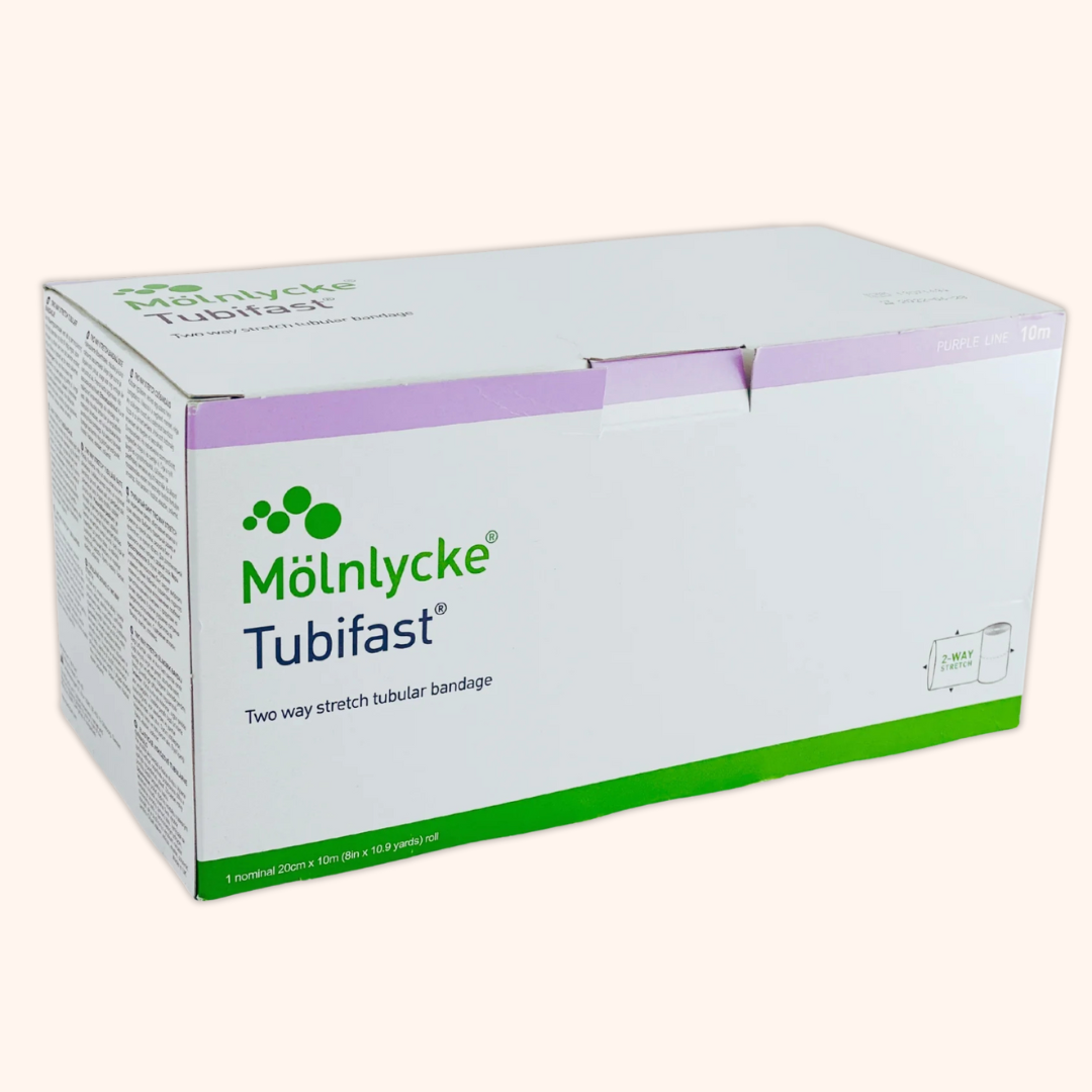 Tubifast Dressing retention purple line packaging. | Direct Medical Inc.