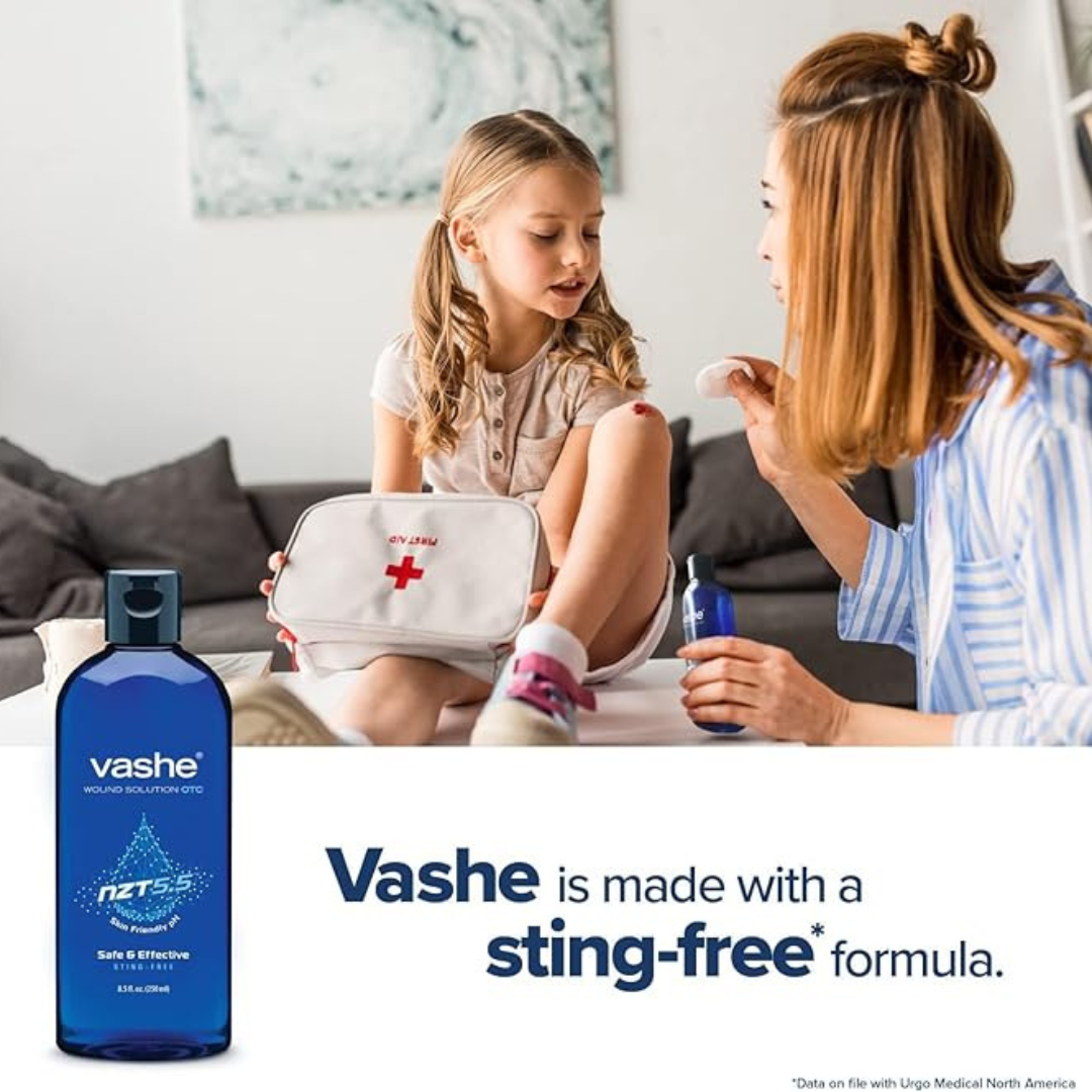 Image of Vashe Wound Solution treating wounds. Made with sting free formula. | Direct Medical Inc.