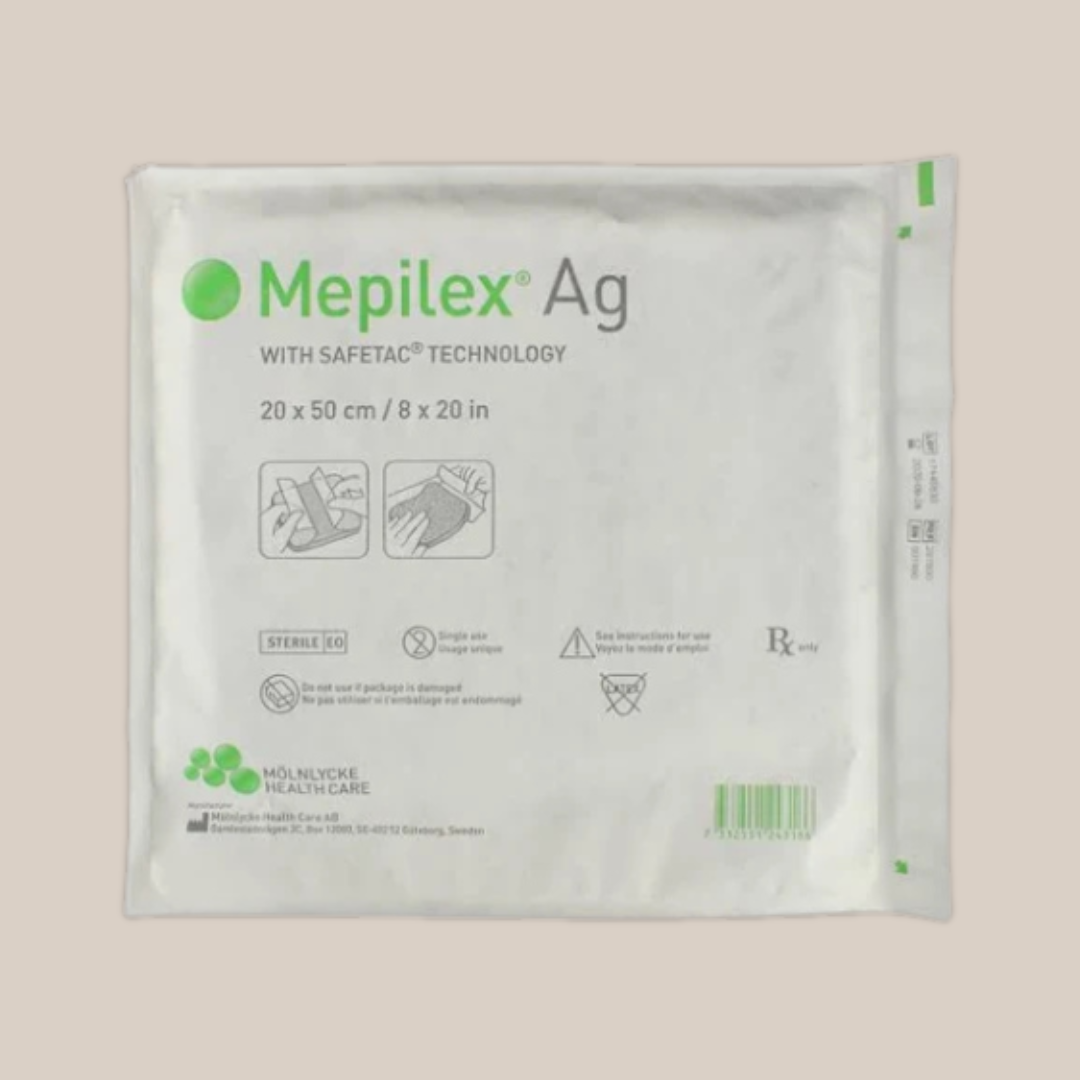 Mepilex Ag Antimicrobial Non-Border Foam Dressing 287500, 8"x20"