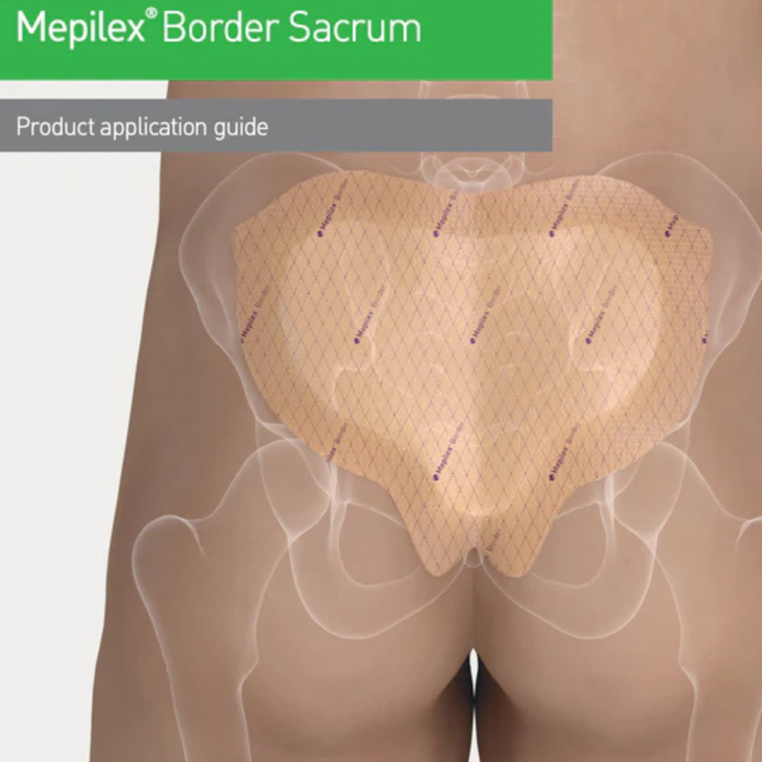 Mepilex Border Sacrum image showing where to place the dressing. | Direct Medical Inc. 