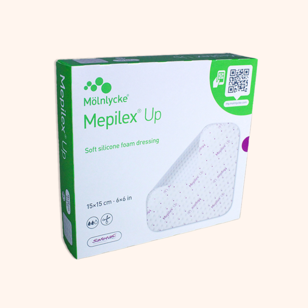 Mepilex Up Non-Bordered Foam Dressing, Designed to minimise the risk of leakage. | Direct Medical Inc. 
