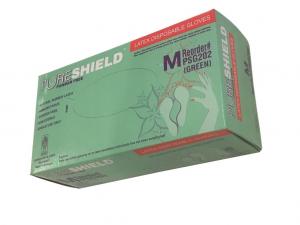 PureShield Latex Disposable Medical Gloves- MEDIUM, Green, Powder Free 100ct/Box 